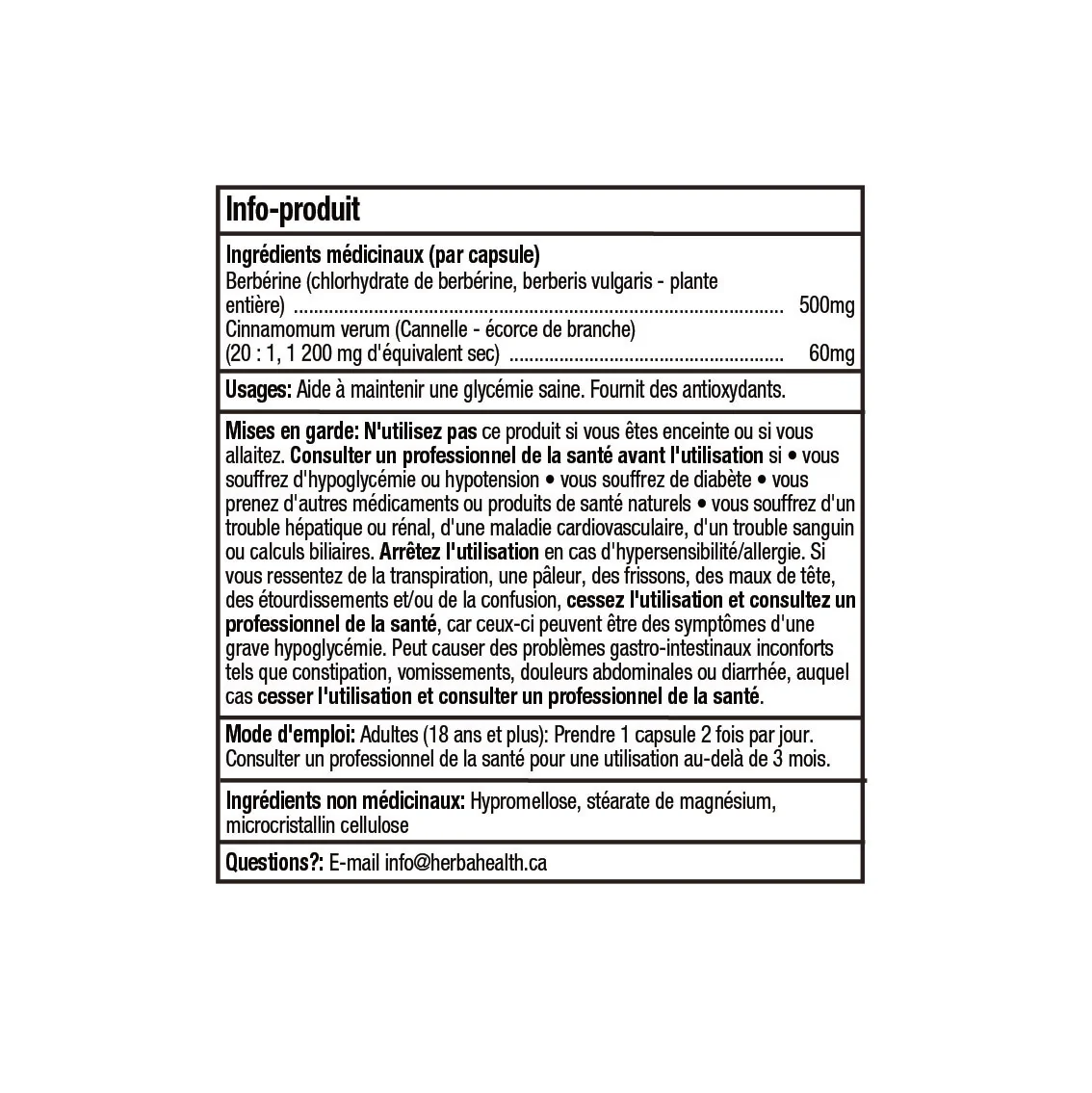 Berberine Supplement with Ceylon Cinnamon – 120 Capsules | Berberine 1000mg (per serving) | Made in Canada - Image 4